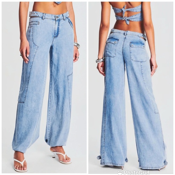 REVOLVE Denim - SER.O.YA MILES LOW RISE CARGO PANT in Coastline New with Tags!